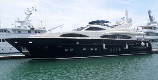 Astondoa 102 Power Boat Survey Thailand by Andaman Marine Surveyors.