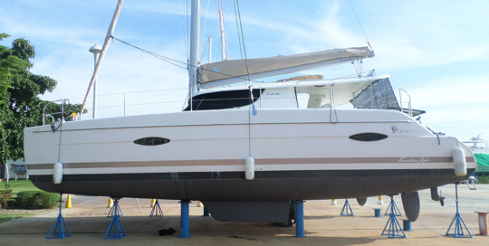 Fountaine Pajot Lipari 41 Multihull Surveyed by Andaman Marine Surveyors.